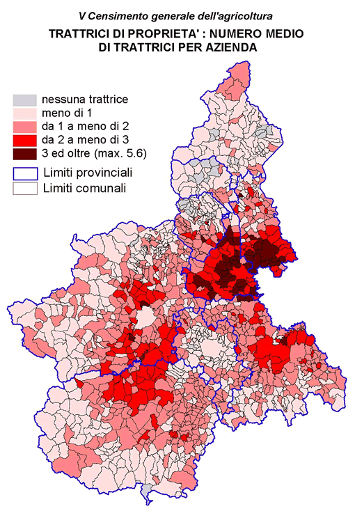 Numero medio di trattrici per azienda