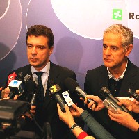 I presidenti Cota e Formigoni incontrano i giornalisti dopo l'incontro