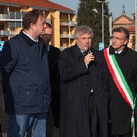 L'assessore Borioli all'inaugurazione del ponte