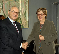 il nuovo ambasciatore di Francia in Italia, Jean Marc de La Sablière e la presidente Mercedes Bresso 