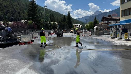 Pulizia delle strade a Bardonecchia