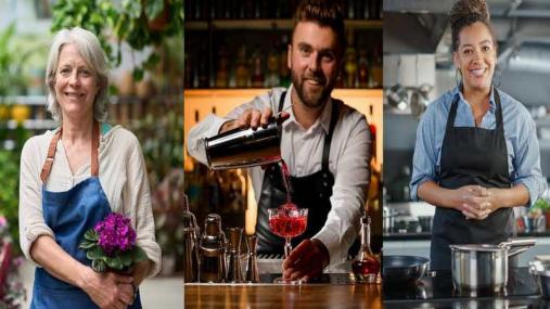 fioraia, barman e cuoca