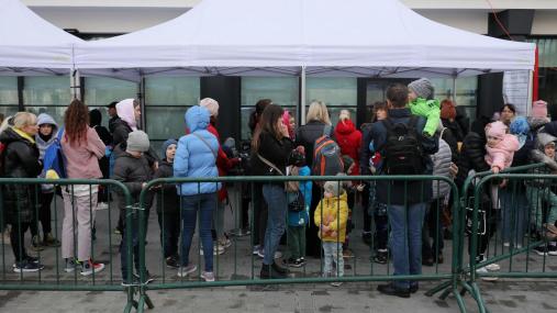 Profughi dell'Ucraina (foto Ansa)