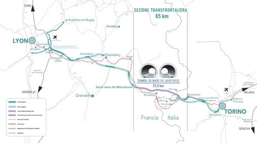 Il tracciato della Torino-Lione 
