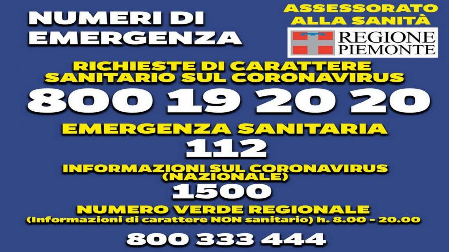 coronavirus la regione piemonte attiva il numero verde 800 19 20 20 per le chiamate sanitarie regione piemonte piemonteinforma regione piemonte