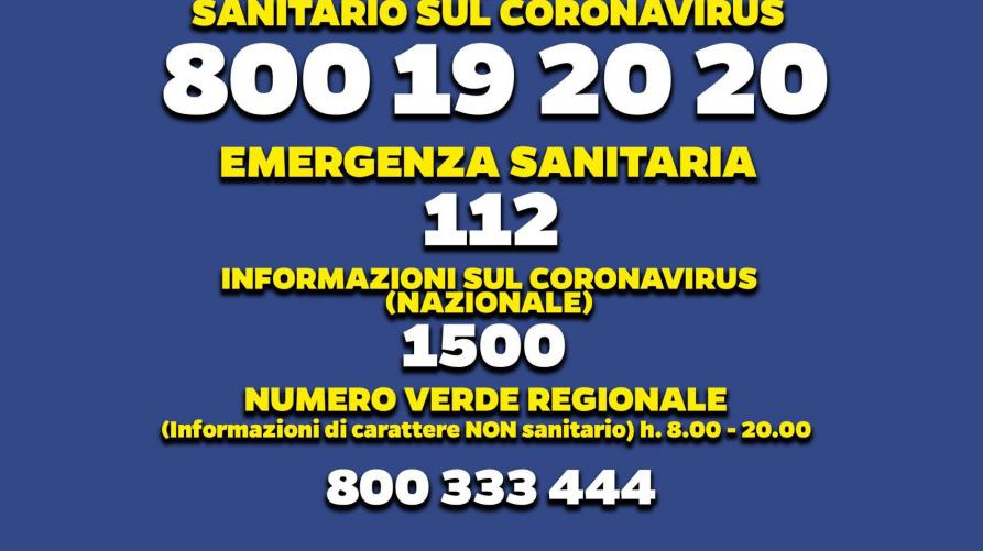 Coronavirus Piemonte, locandina numeri emergenza