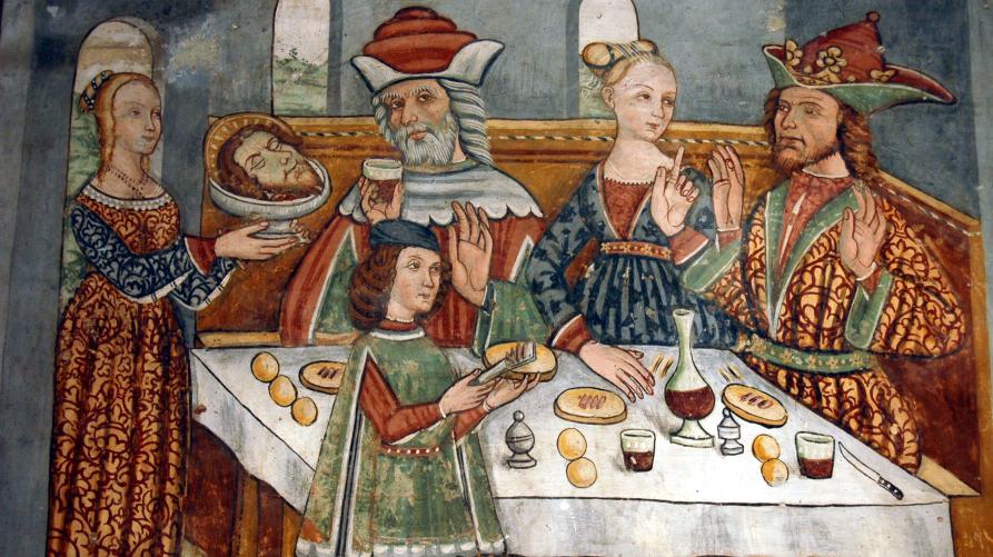 Roccaverano (AT). Affreschi gotici all'interno della Chiesa romanica di San Giovanni. 