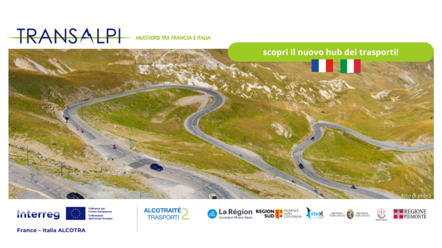 Banner di TRANSALPI, il nuovo hub dei trasporti transfrontalieri Italia-Francia 