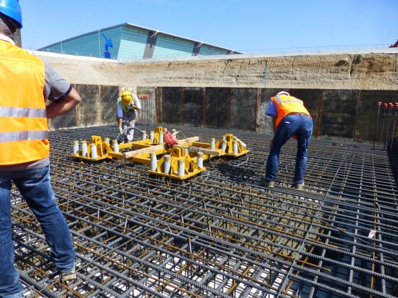 Sede Unica - Il cantiere a giugno 2012, le armature dei parcheggi