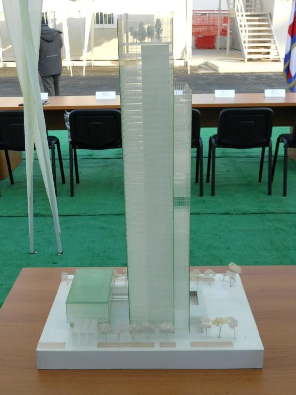 Sede Unica - L'inaugurazione ufficiale del cantiere il 30 novembre 2011, il modello in scala del palazzo