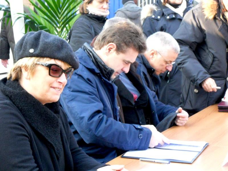 Sede Unica - L'inaugurazione ufficiale del cantiere il 30 novembre 2011, la firma del presidente Cota 