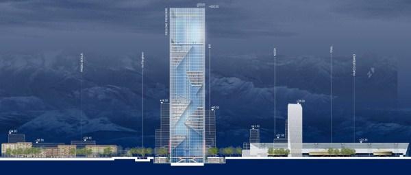 Rendering Sede Unica, la Torre per uffici 