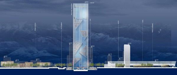 Rendering Sede Unica, la Torre per uffici