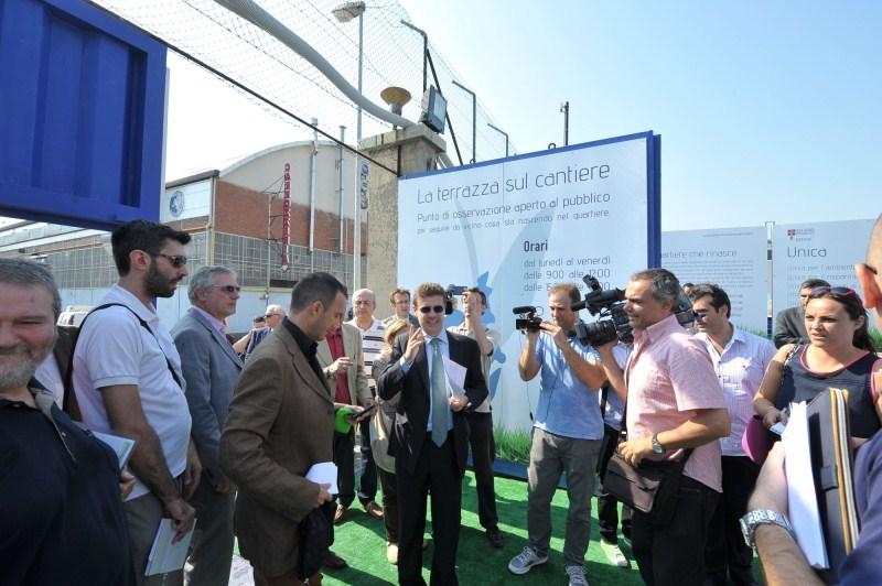 Sede Unica - Inaugurazione della Terrazza sul cantiere, il presidente Cota e i cronisti