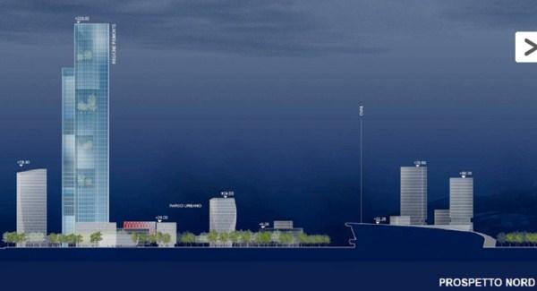 Rendering Sede Unica, la Torre per uffici 