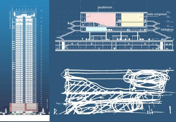 Rendering Sede Unica, la Torre per uffici 