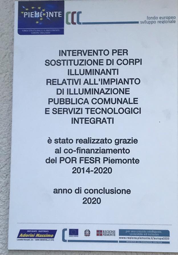 Albaretto della Torre - Intervento risparmio energetico sull'illuminazione pubblica 