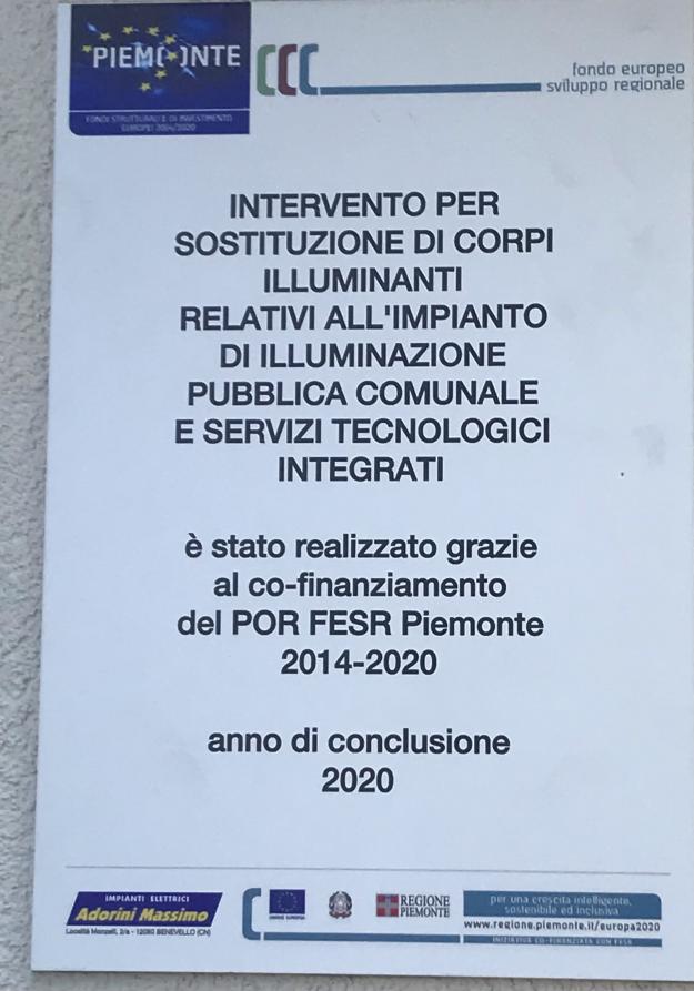 Albaretto della Torre - Intervento risparmio energetico sull'illuminazione pubblica