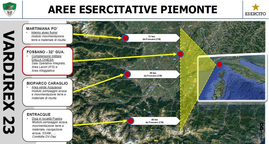 Aree esercitative in Piemonte 