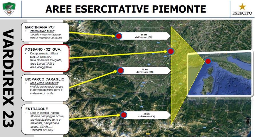 Aree esercitative in Piemonte