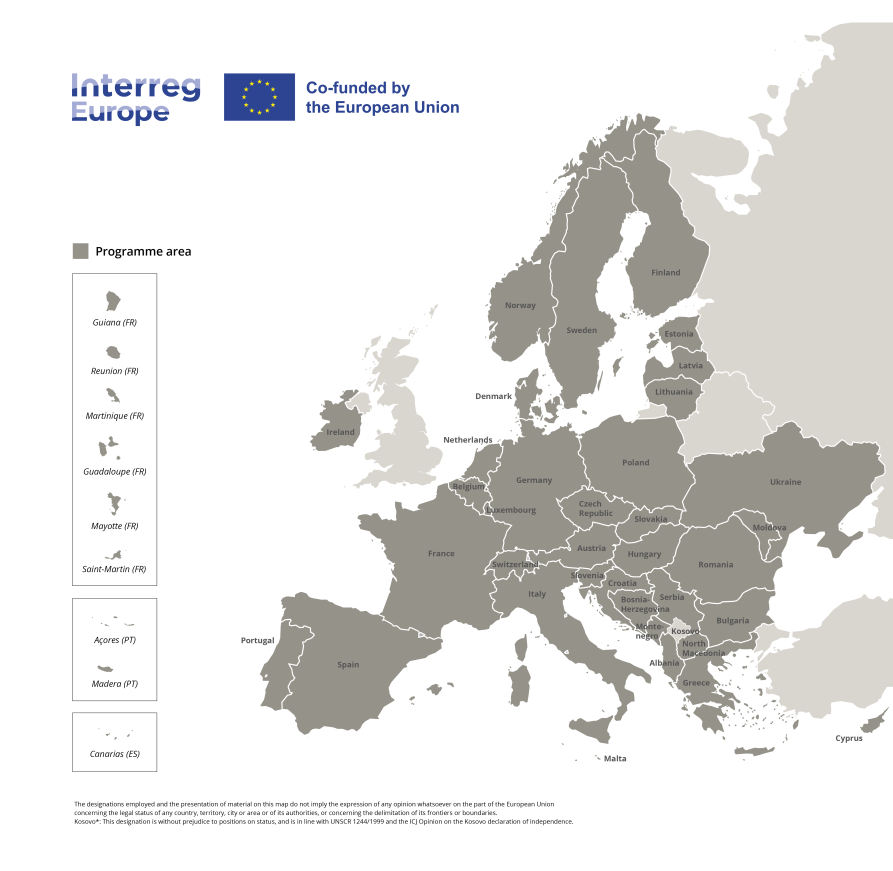 Area di cooperazione del Programma Interreg Europe 2021-2027 