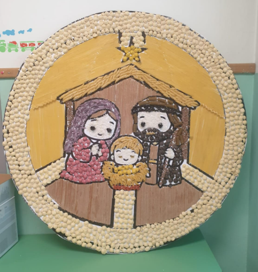 Mosaico di Natale con il simbolo della pace 