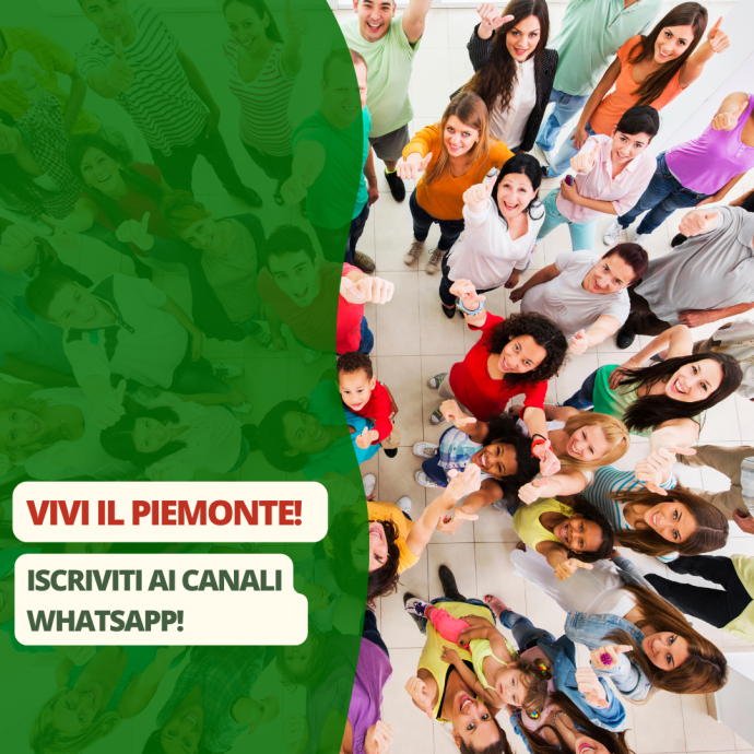 Segui i canali WhatsApp di Regione Piemonte